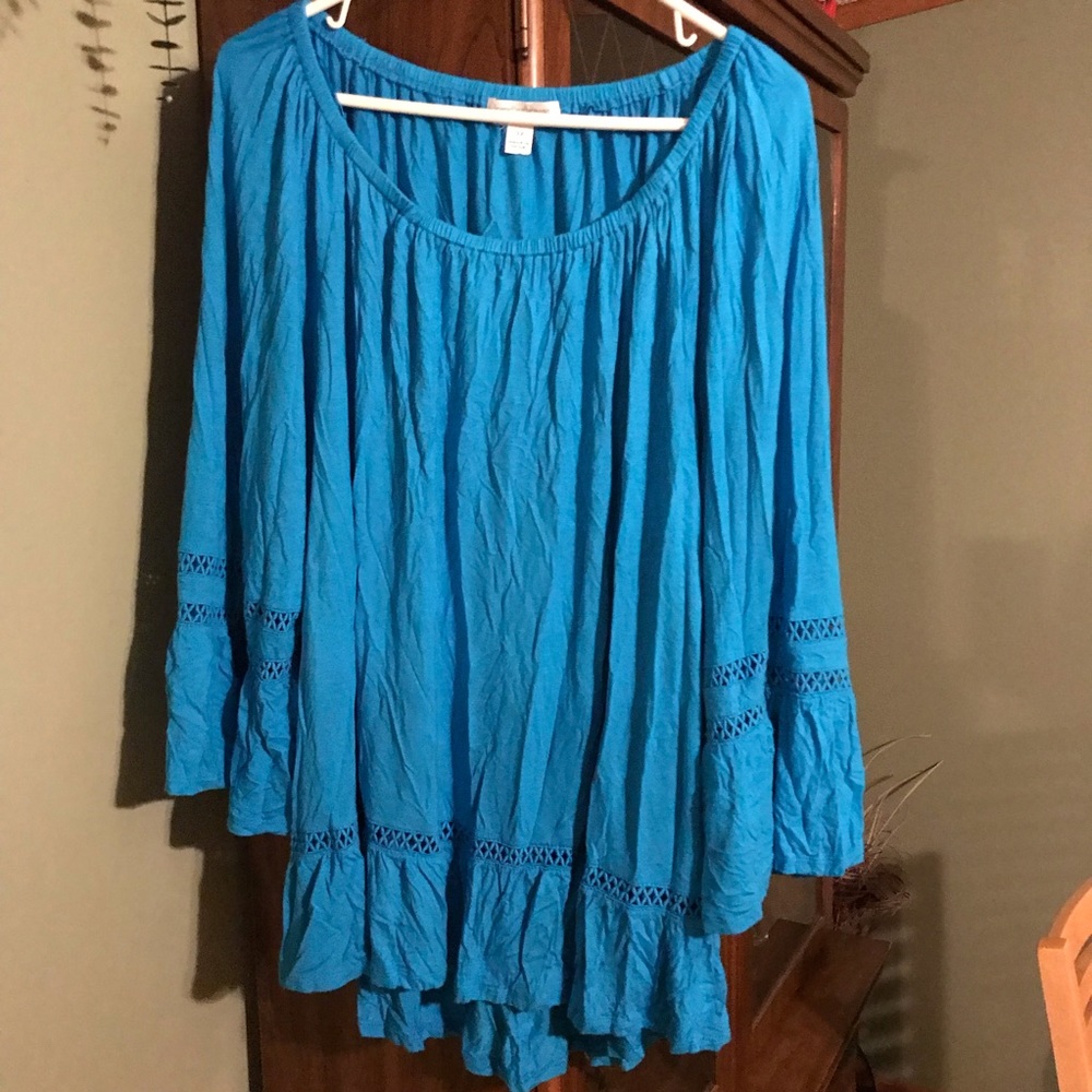 John Paul Richard teal blouse, size 3X